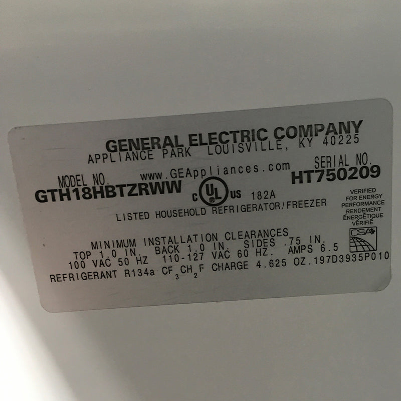 Used GE Refrigerator Model No. GTH18HBTZRWW